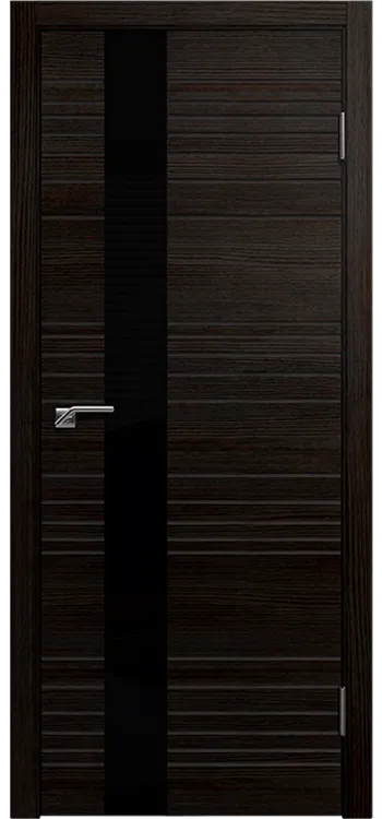 Межкомнатная дверь Легенда Новелла 1 Венге,стекло черное Венге Стекло Лакобель черное