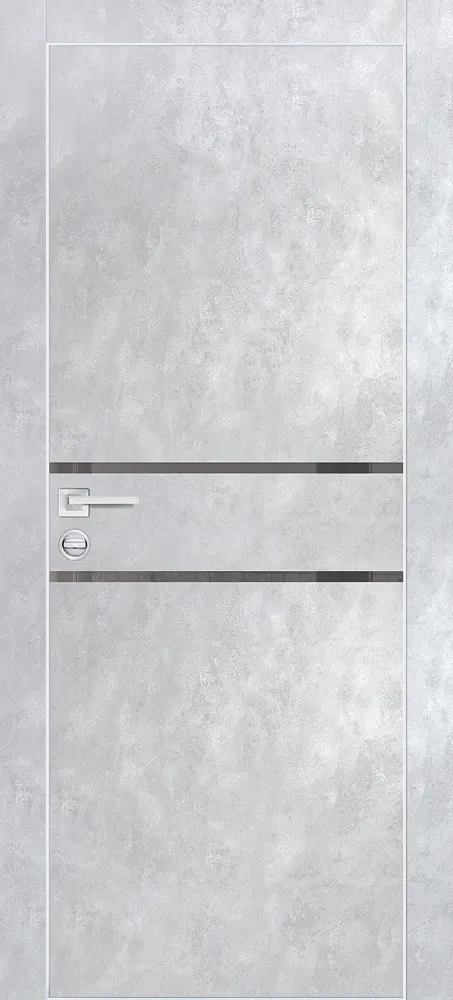 Межкомнатная дверь PX-18 AL кромка с 4-х ст. Серый бетон