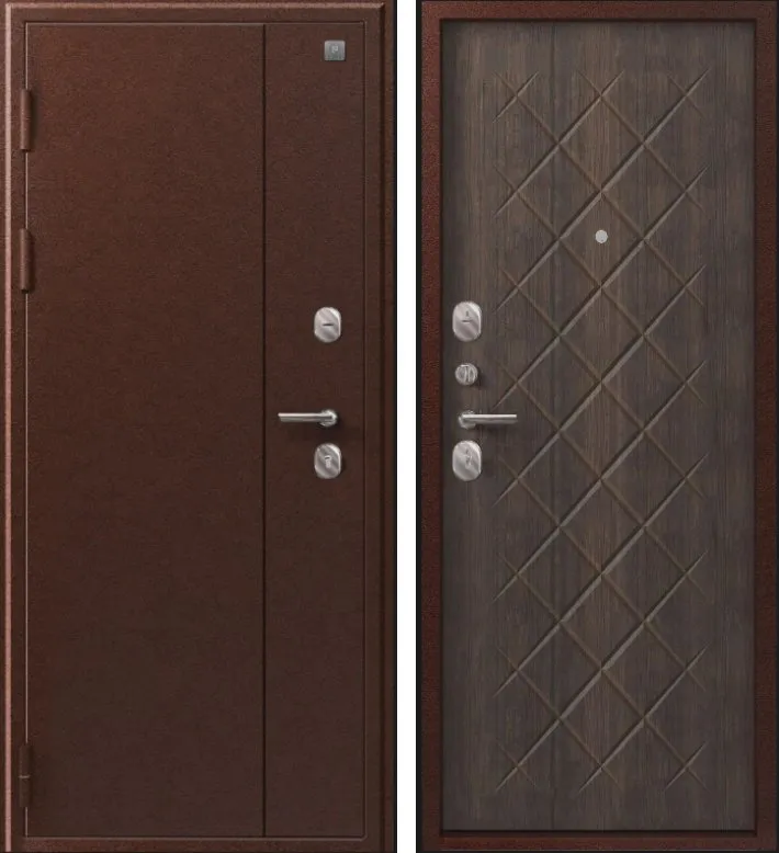 Дверь V-02 медь антик - венге DIS007340