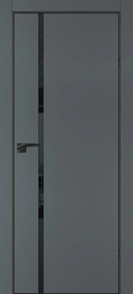 Межкомнатная дверь P-22  кромка ABS черная c 4-х ст. Графит матовый